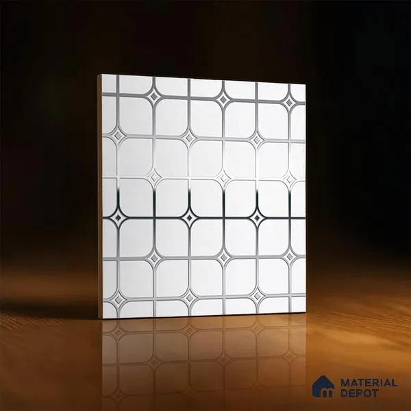 Highlighter Tiles  Tile TL 07253 B Plana 8019 GLM (Silver) 1 ft x 1 ft Ceramic Matte Finish - 9 mm  | 2 mm Spacer is Mandatory (Sample)